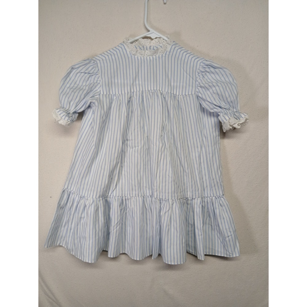 Vintage dress toddler Pinstripe Ruffle old money quiet luxery